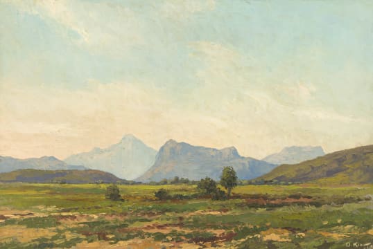 Otto Klar; Landscape with Blue Mountain