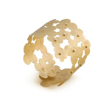 14ct gold and diamond cuff