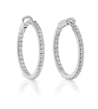 Pair of diamond hoop earrings