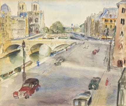 Maud Sumner; View of Notre Dame across the Seine, Paris