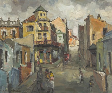 Alexander Rose-Innes; Yellow Building with Tower, Tennant Street, District Six, Cape Town