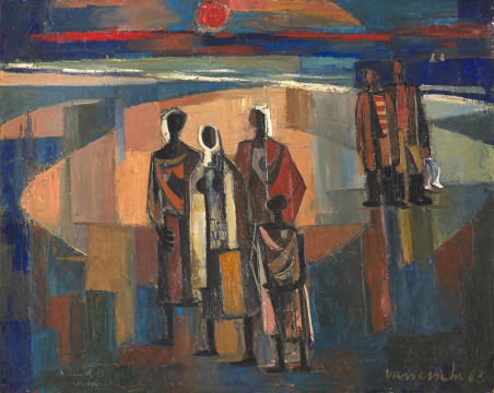 Maurice van Essche; Fisher Folk on the Beach