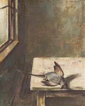 Irmin Henkel; Dead Bird on a Table