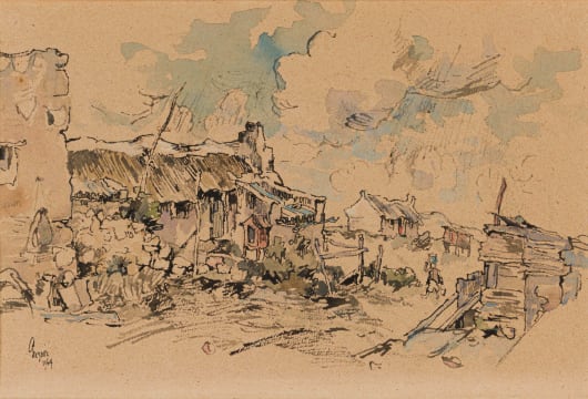 Gregoire Boonzaier; Fisherman's Cottages, Waenhuiskrans