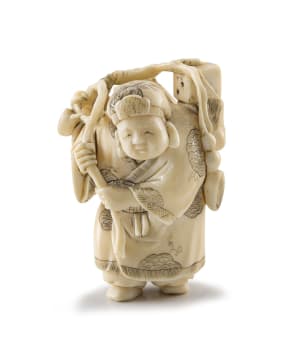 A Japanese ivory okimono, late Meiji period, 1868-1912