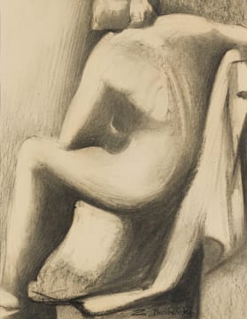 Zoltan Borbereki; Seated Nude