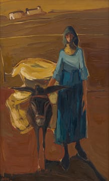 Aileen Lipkin; Figure with a Pack Donkey