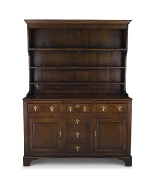 A pine and oak dresser, 19th century