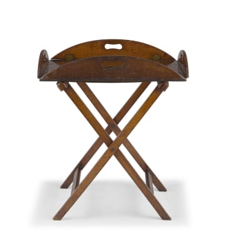 A Victorian mahogany tray-on-stand