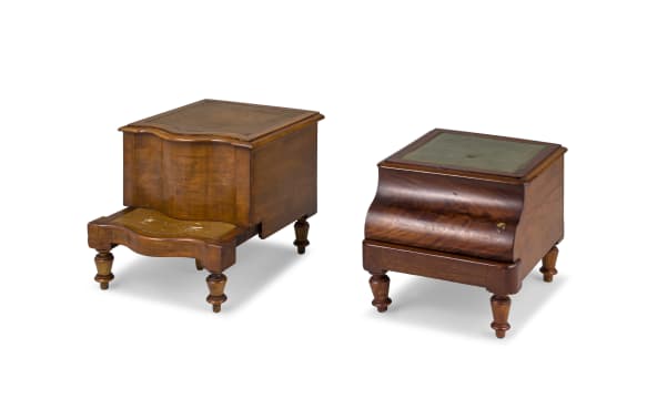 A Victorian walnut bedside commode