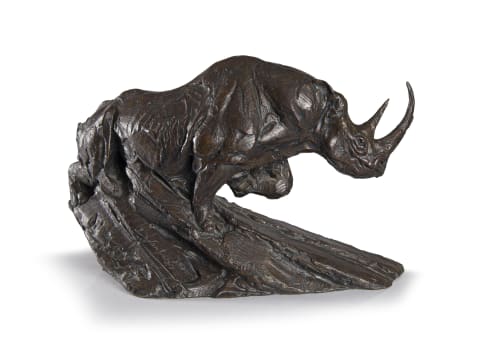 Dylan Lewis; Charging Black Rhinoceros Maquette II (S136)