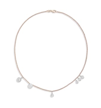 Six stone diamond and gold necklace