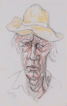 Gregoire Boonzaier; Self-Portrait with Yellow Hat