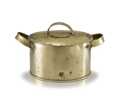 A Cape brass two-handled cover pot, 19th century