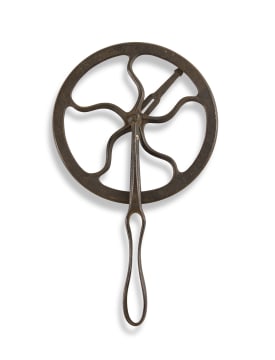 A wheelwright's steel wagon-wheel traveller measuring gauge, late 19th/early 20th century
