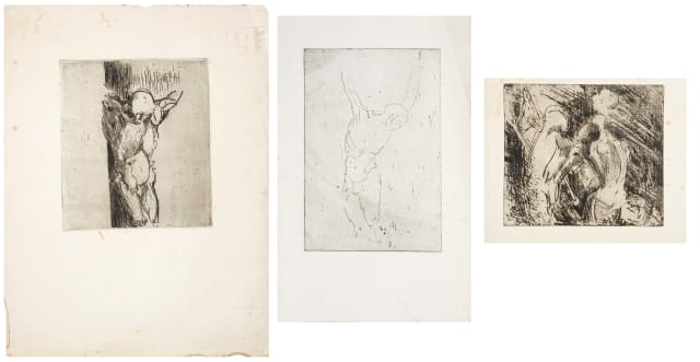 Albert Adams; Christ on the Cross I; Christ on the Cross II; Christ Taken Down from the Cross, three