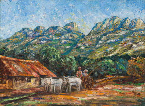 Stefan Ampenberger; Donkey Cart in Mountain Landscape