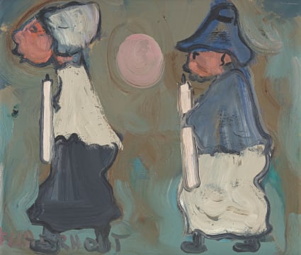 Frans Claerhout; Two Figures with Candles