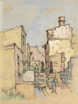 Gregoire Boonzaier; Straatjie met Trappies, Distrik Ses Kaapstad (Street with Steps, District Six Cape Town)