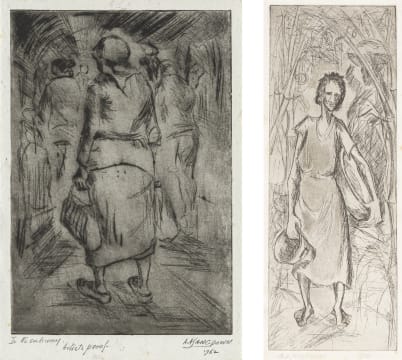 Amos Langdown; In the Subway; Watercarrier, two