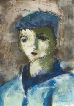 Carl Büchner; Jongman met Blou Pet (Young Man with a Blue Cap)