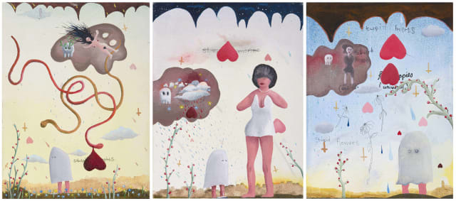 Matthew Hindley; Flowers, Chocolate, Heart, three