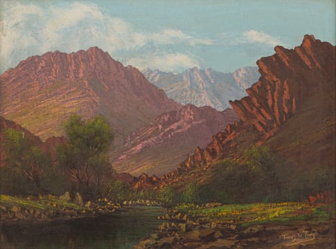 Tinus de Jongh; Landscape with Mountains