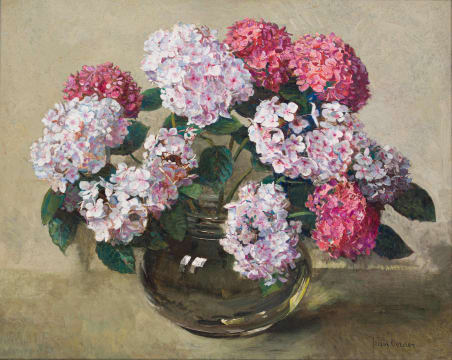 Frans Oerder; Pink Hydrangeas