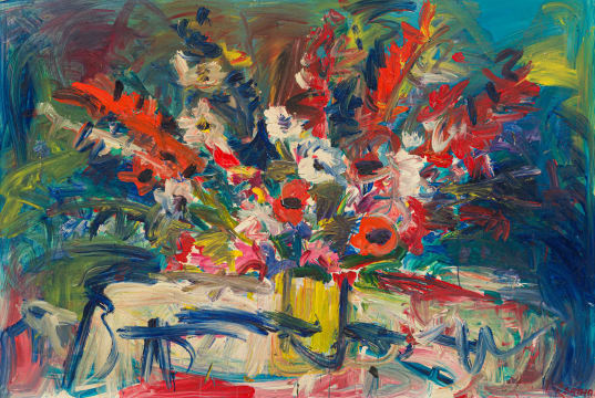 Gerhard Batha; Gladioli and Poppies in a Vase