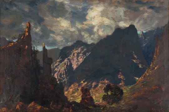 Edward Roworth; Stormy Mountain Landscape