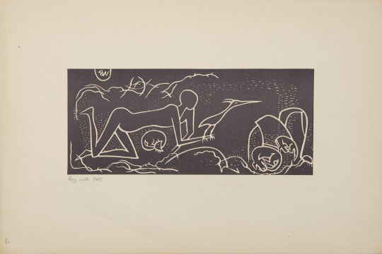Walter Battiss; Boy with pets, Fragments of Africa Series