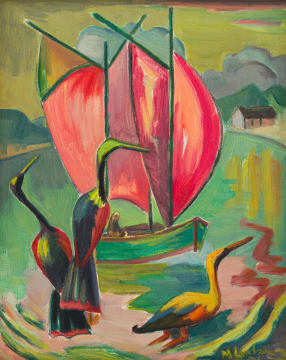 Maggie Laubser; Birds and Boats