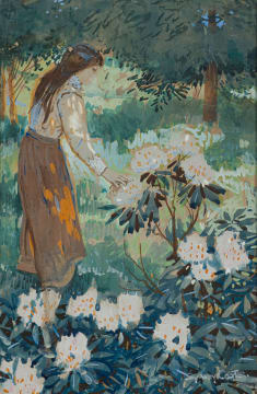 Sydney Carter; Admiring Flowers