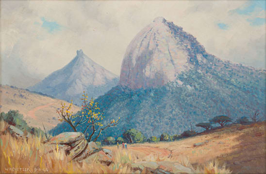 Willem Hermanus Coetzer; Landscape with Blue Mountains