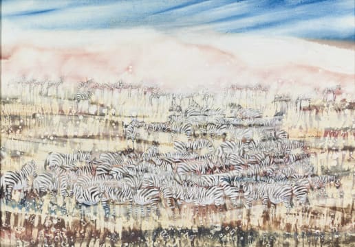 Gordon Vorster; Zebras under Bright Blue Sky