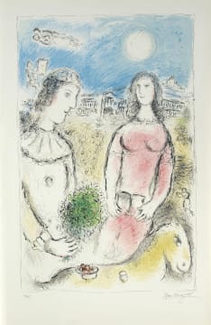 Marc Chagall; Couple at Dusk (M. 972)