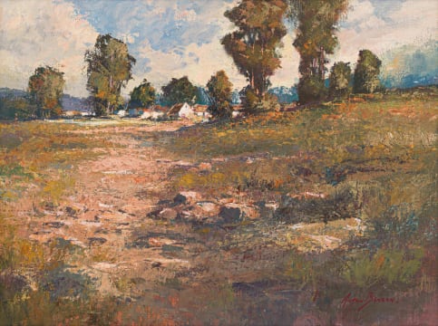 Anton Benzon; Landscape with Farm Buildings