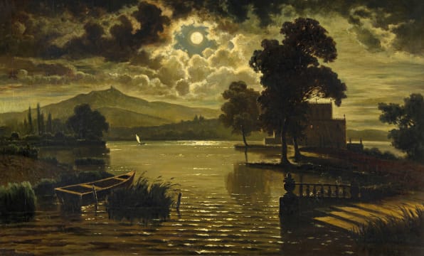 Circle of Adolf Chwala; A Moonlit Lake