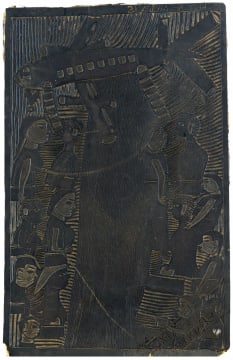 John Muafangejo; British Airways (original lino block)