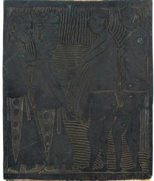 John Muafangejo; The Old Fashion in Okuanjama (original lino block)
