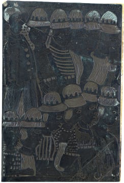 John Muafangejo; Striking Workers of the Klein Aub Mine (original lino block)
