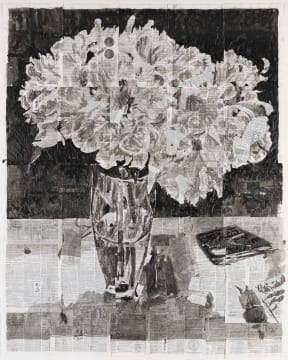 William Kentridge; Peonies with Book