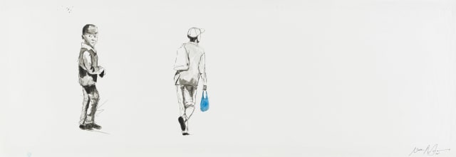 Nelson Makamo; Two Figures and Blue Bag
