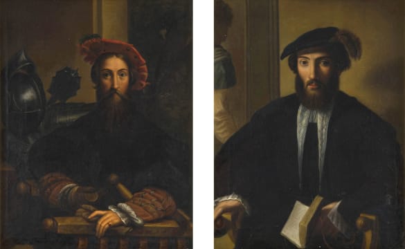 Continental School 19th Century; Portrait of a Gentleman, two