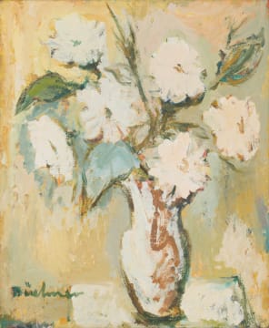 Carl Büchner; Blomme (Vase of White Flowers)