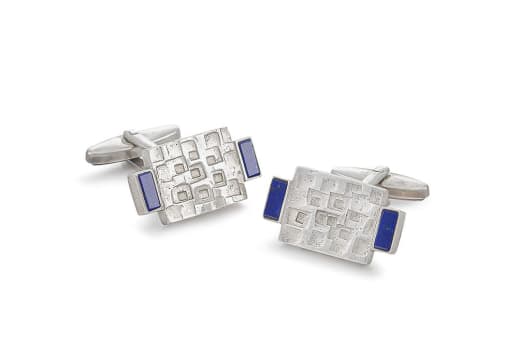 Erich Frey; Pair of lapis lazuli and silver cufflinks, 925 standard, Erich Frey (1917-2004)