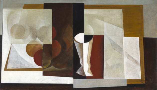 Marlene von Dürckheim; Glass, Violin and Fruit bowl