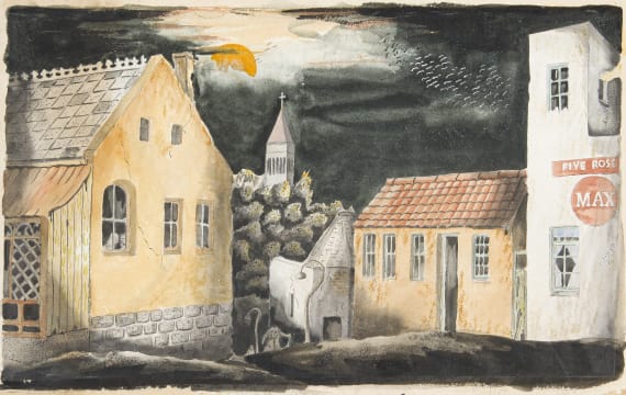 Fred Page; Street View with Church Spire in the Distance