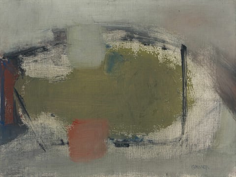 Charles Gassner; Abstract in Green, Red and Grey