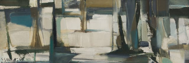 Sidney Goldblatt; Abstract in Blue and White